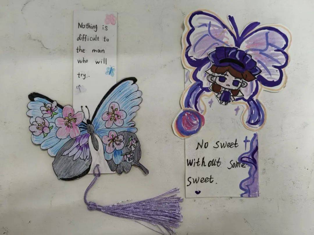 "五个一百"工程│实验小学:"创意做书签 阅读意更浓"五年级英语学生