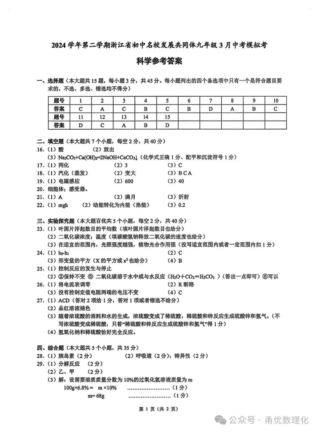 综合版！中考资料，全科汇总的简单介绍