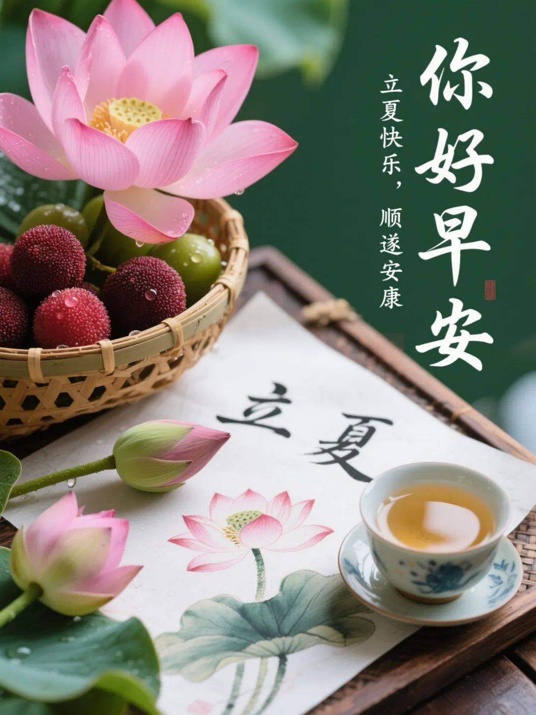 立夏祝福语,今天早上好最新版本图片高级感朋友圈文案