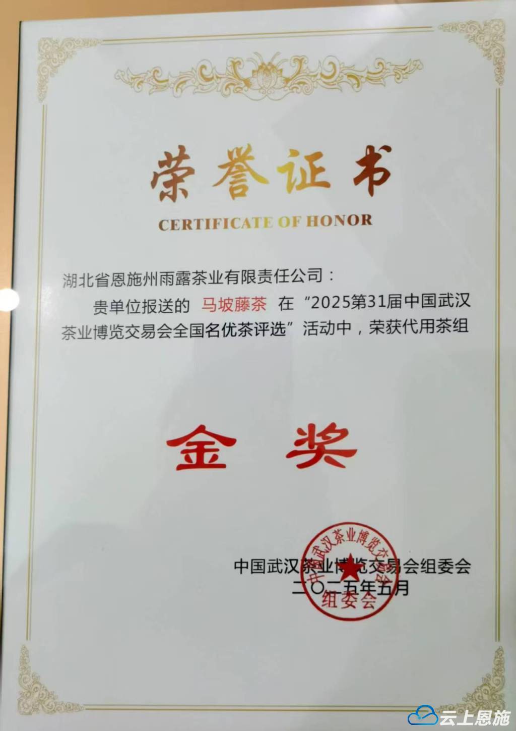 建始：两款茶叶PG电子平台在2025年武汉茶博会上斩获金奖(图1)