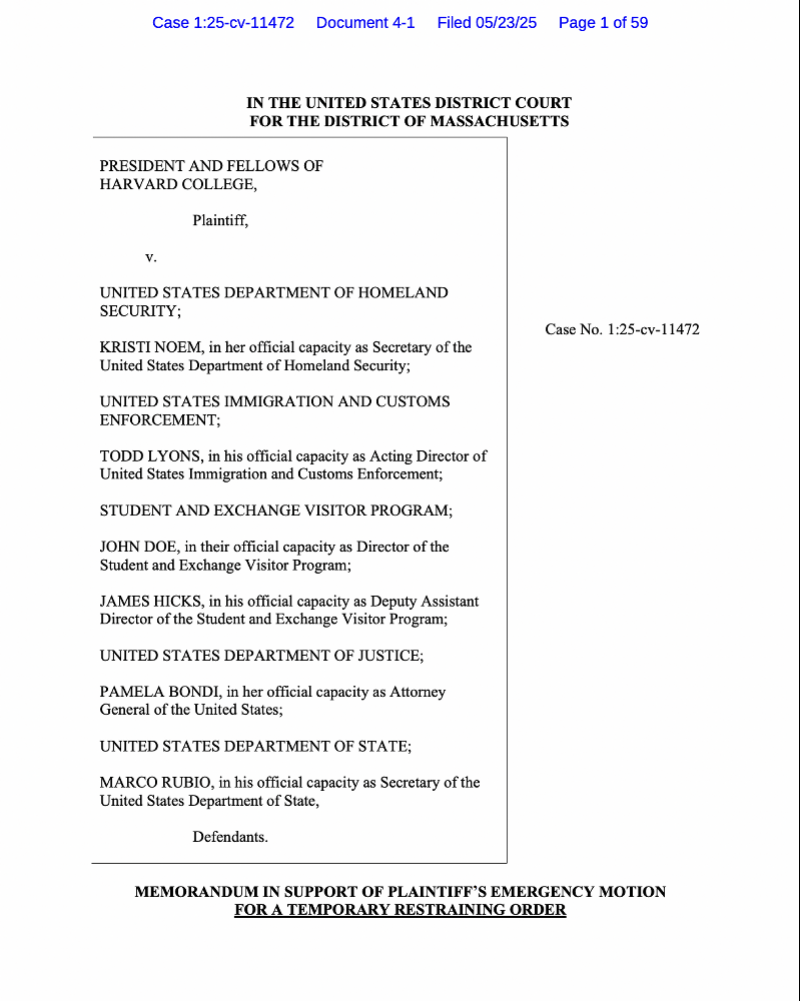 哈佛大学答南都：国际学生禁令前所未有，对非法报复强烈谴责