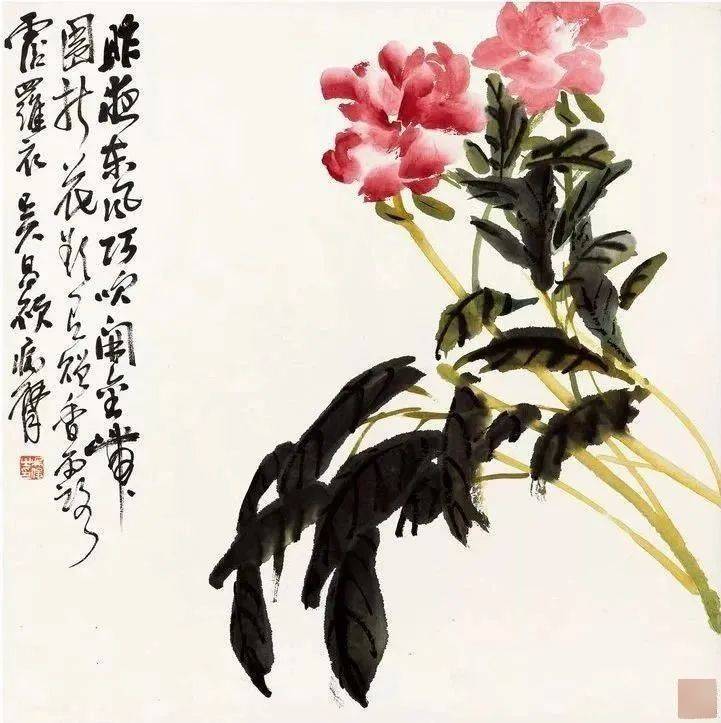 吴昌硕墨戏，精彩_花卉_荔枝_牡丹