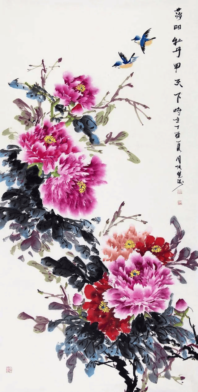 写意花鸟牡丹6图