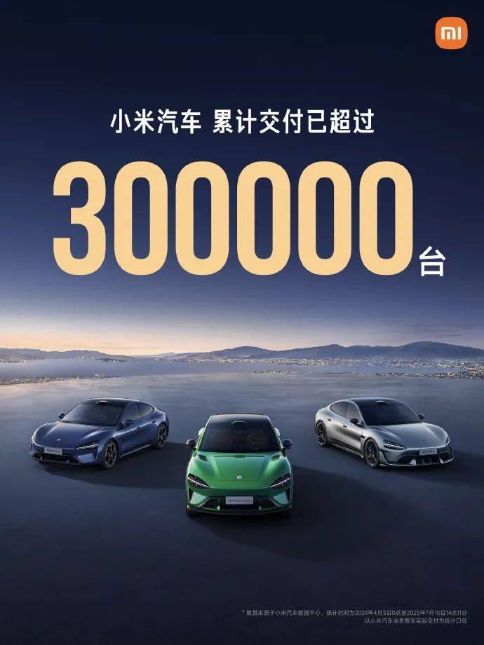 小米汽车喜讯：上市15个月，交付量突破30万台大关