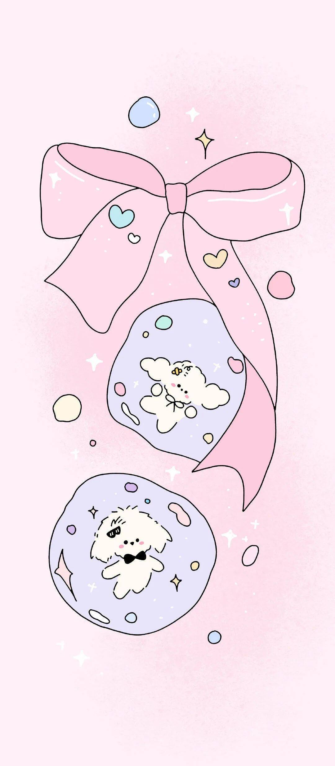 可爱线条小狗套图壁纸