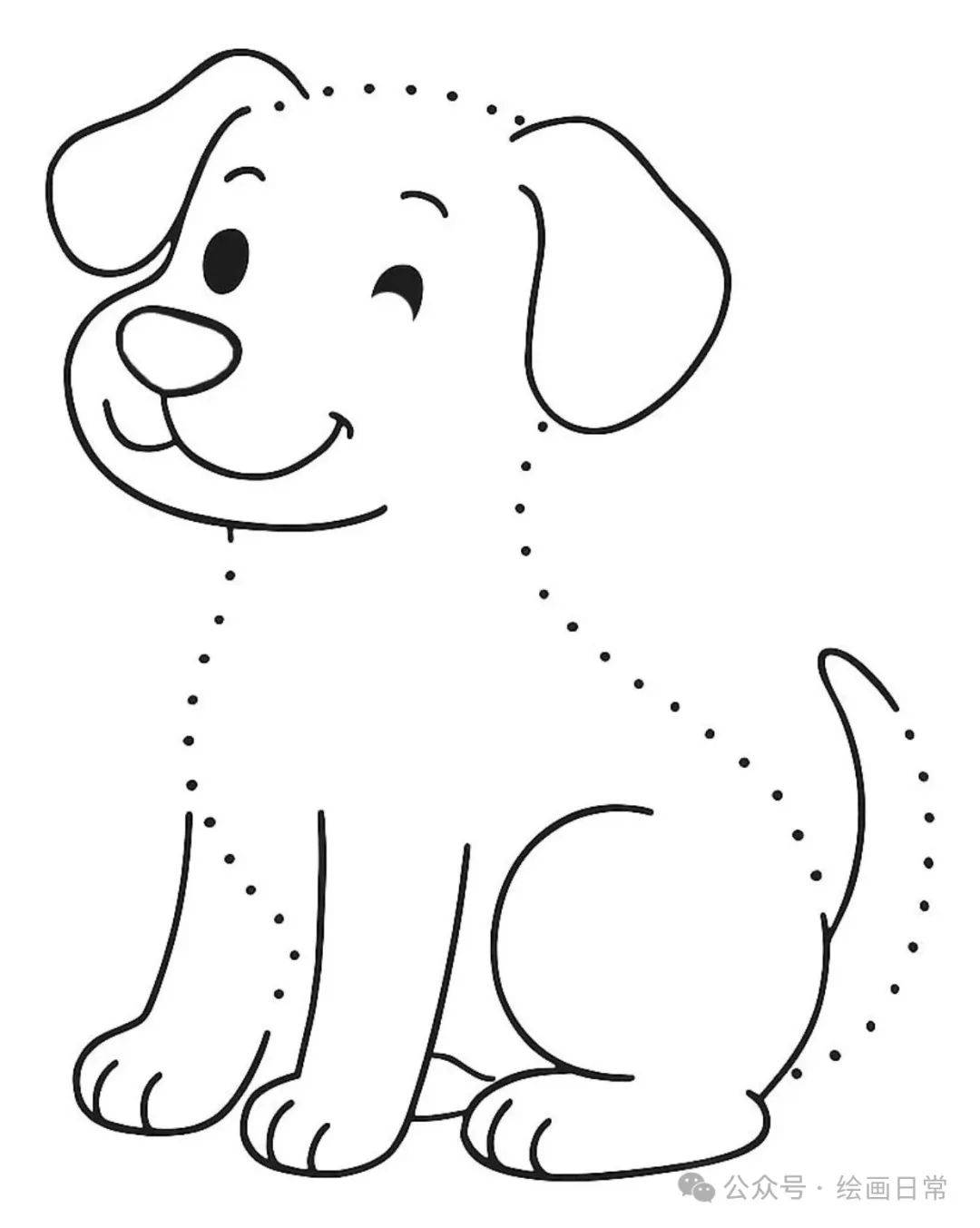 动物简笔画线稿,打印让孩子玩儿