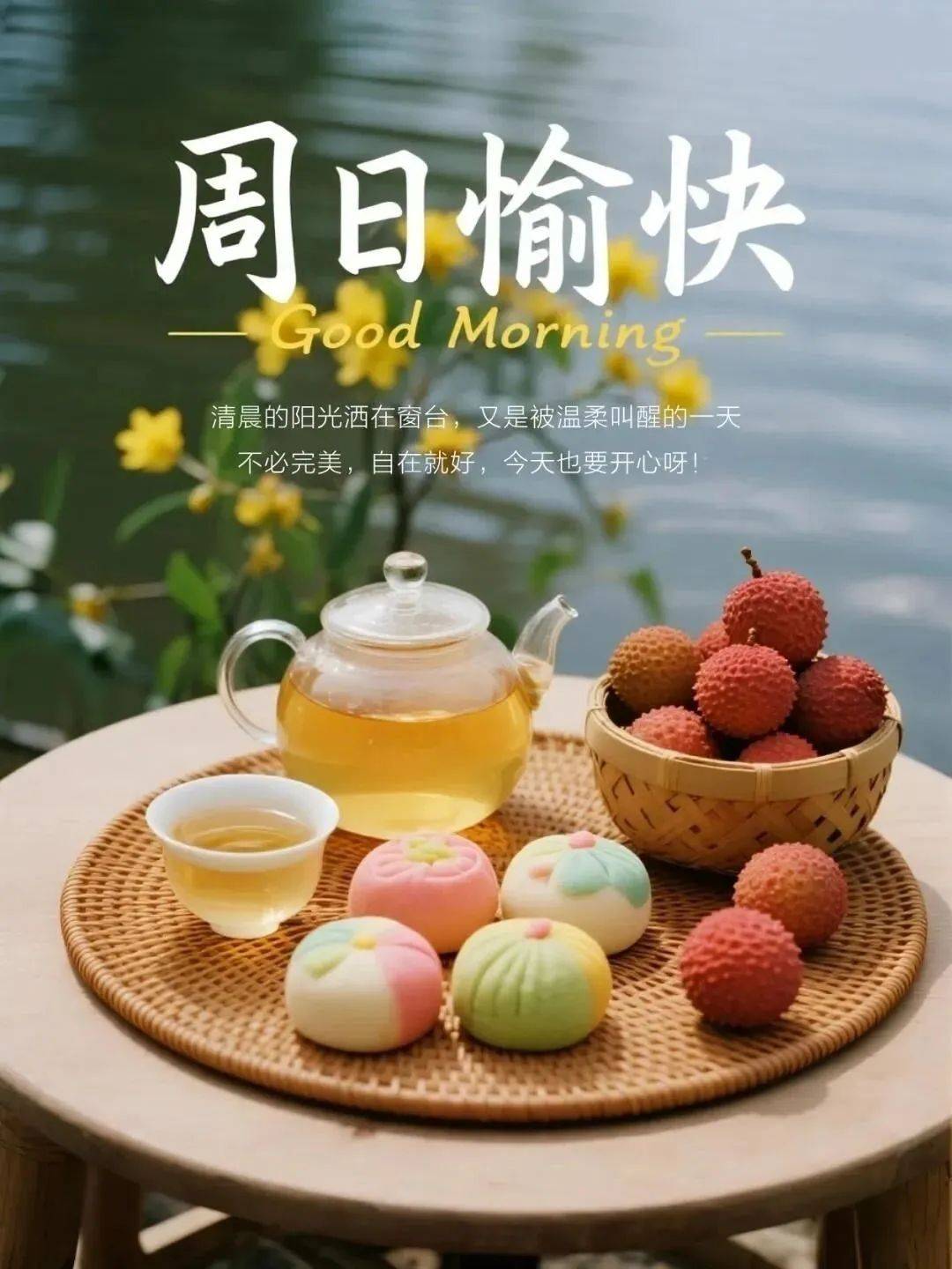 周末愉快图片最新版表情包,精选8张高级漂亮雅致,适合今天发朋友圈