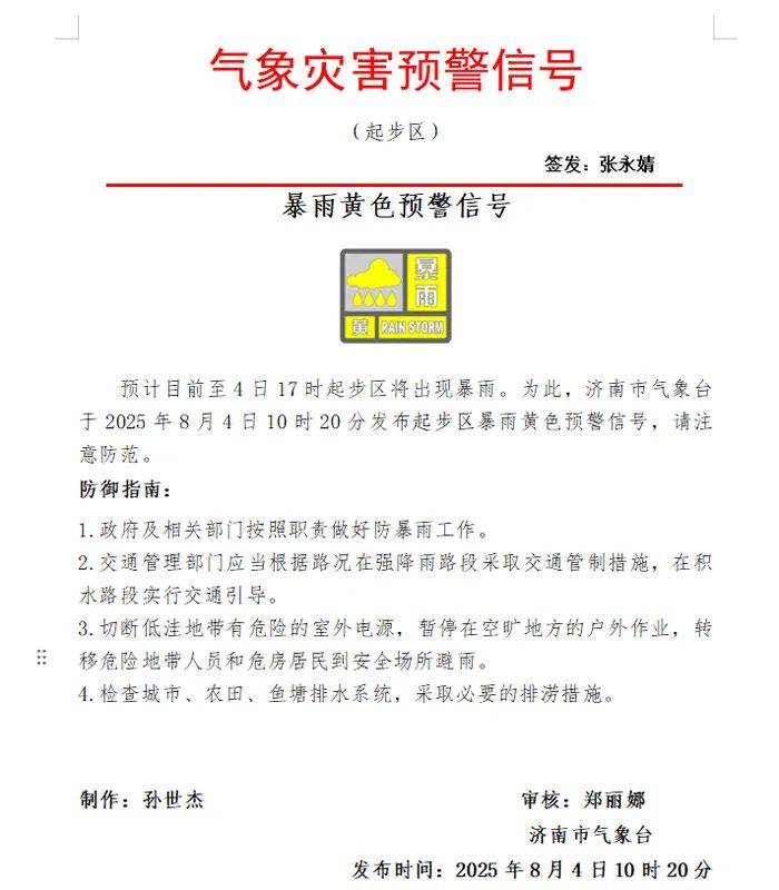 降水回波到达济南等市！济南一地发布暴雨预警，下班早回家