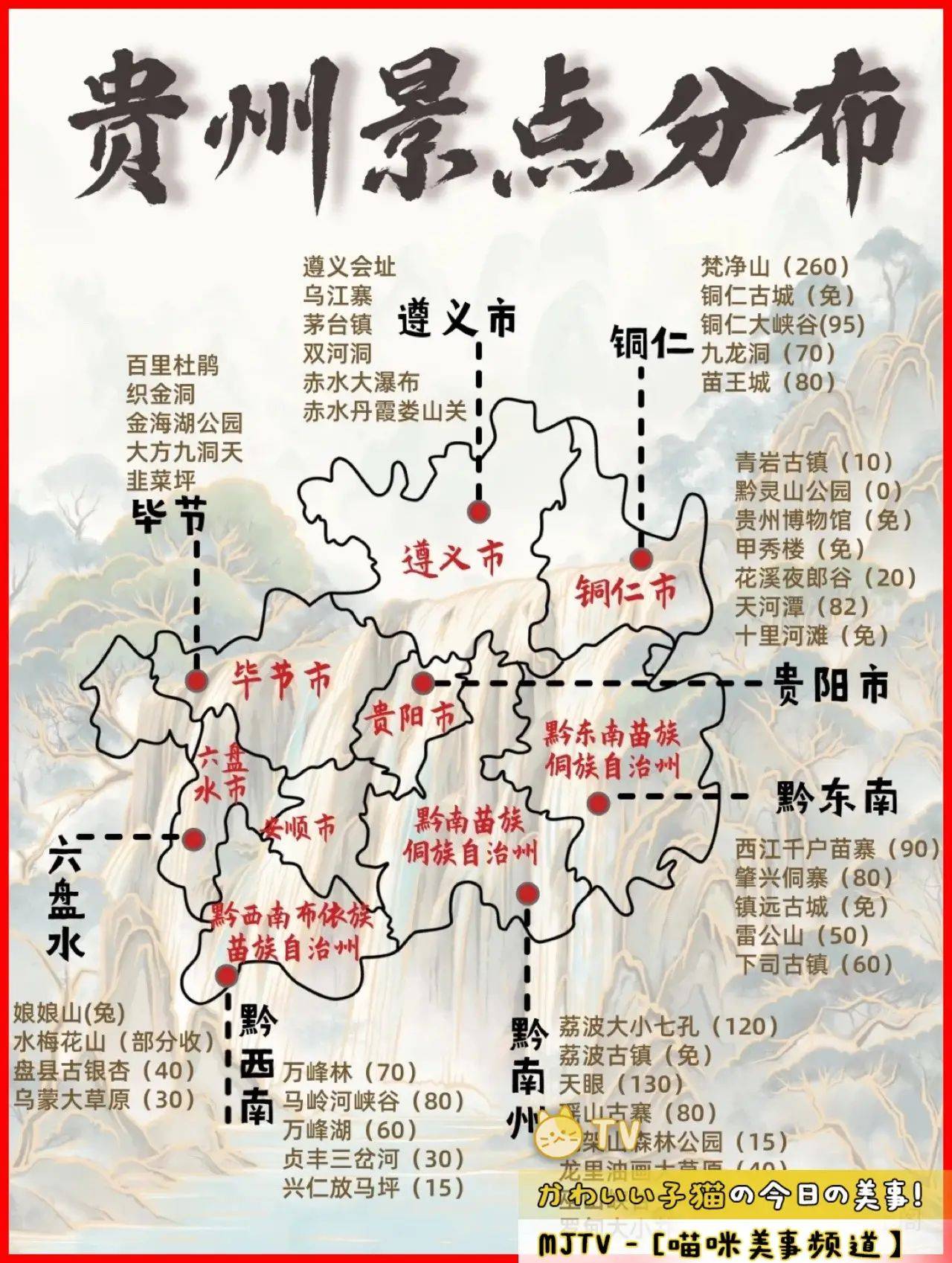 贵州超详细景点地图
