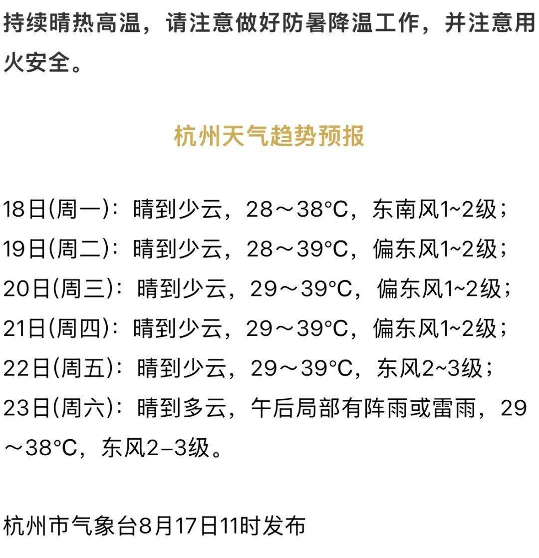 杭州已连续出现14天高温天！接下来的天气……