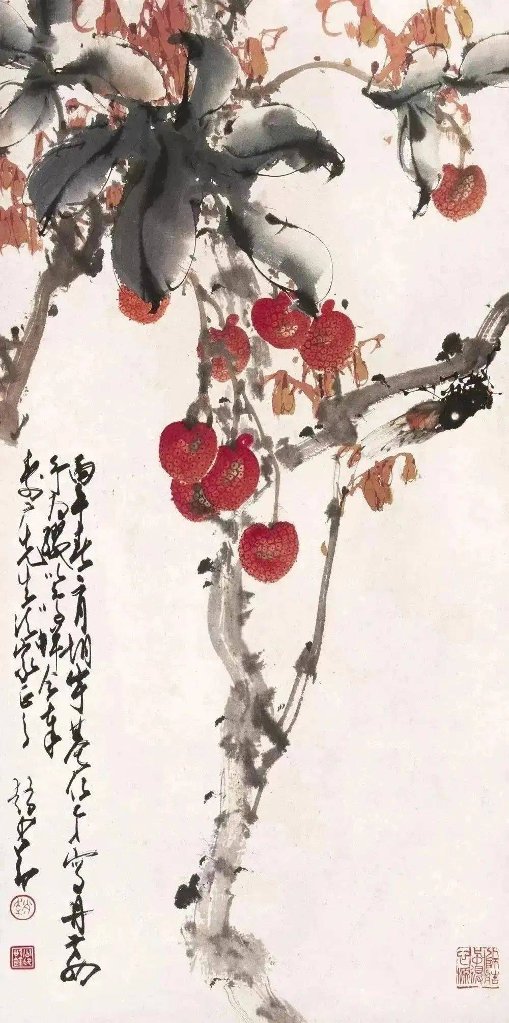 赵少昂画荔枝,一种挣破纸面跳将出来的鲜活!