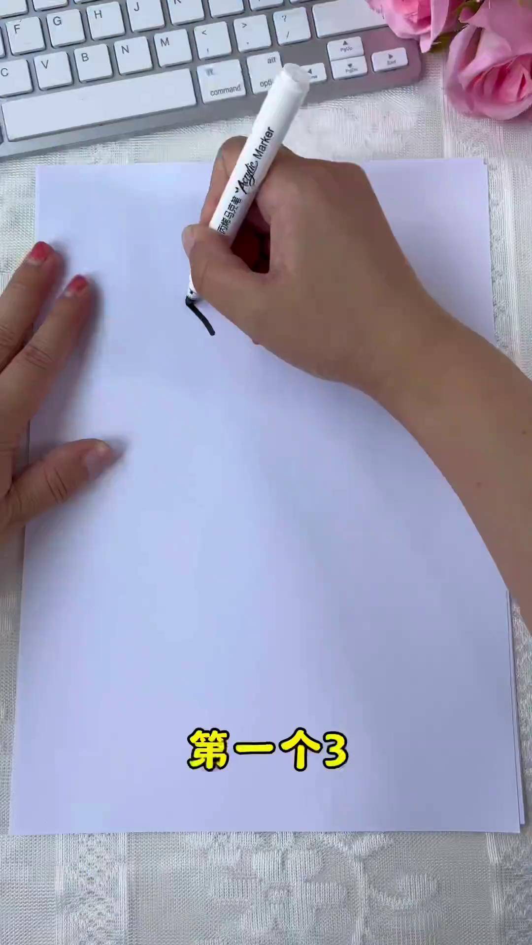 写六个3就可以画可爱的小兔子,非常简单亲子手工 简笔画 幼儿园手工