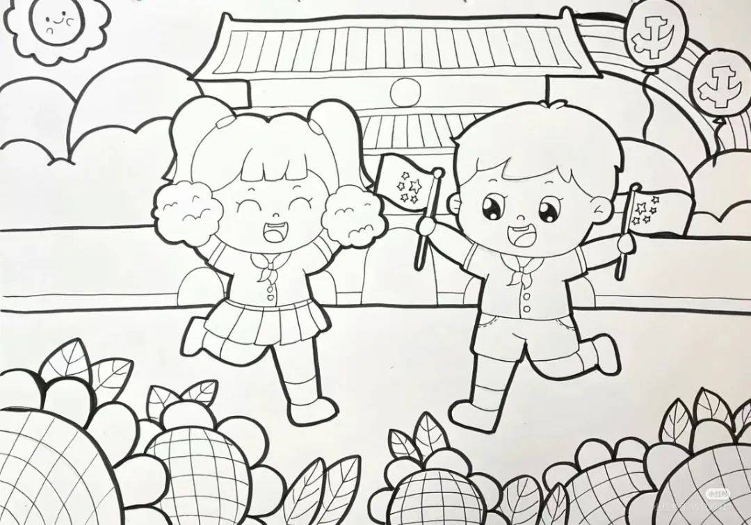 精选120张~国庆节主题儿童画范画,美不胜收!
