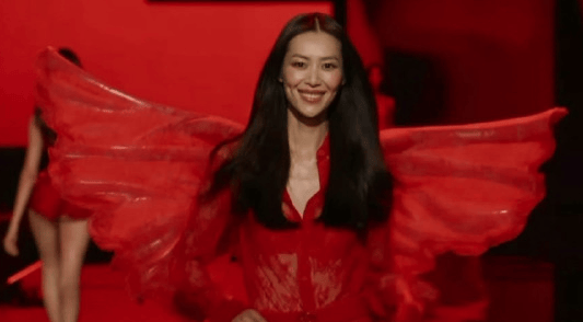 刘雯第九次亮相维密大秀，刷新亚洲模特登台维密次数纪录；2套造型惊艳亮相，后台采访透露裤子重30斤