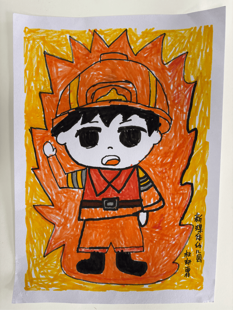 《大兴区新媒体幼儿园》绘画作品展在孩子们的眼中,什么是消防?
