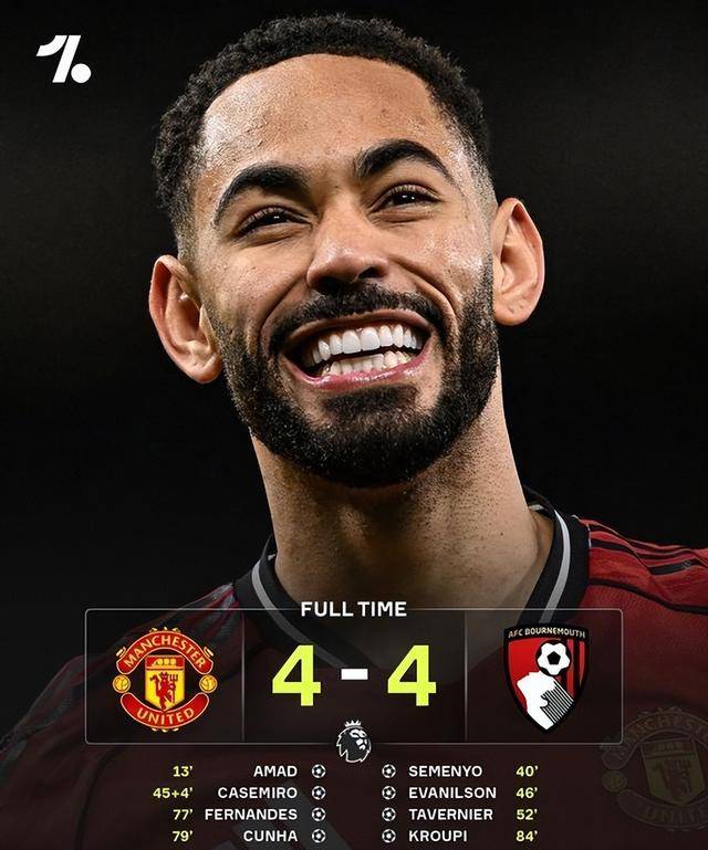 疯狂4-4进球大战!曼联3次领先却被扳平!踢出本赛季英超抽象大战