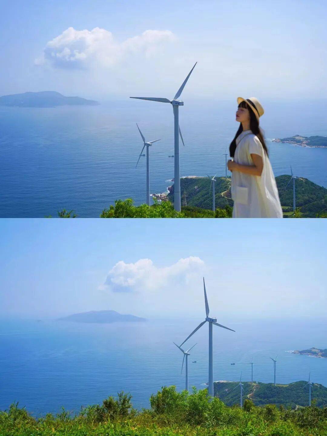 一定要去爬回风车山山上散落着100余座巨大的风车每当阵阵的海风