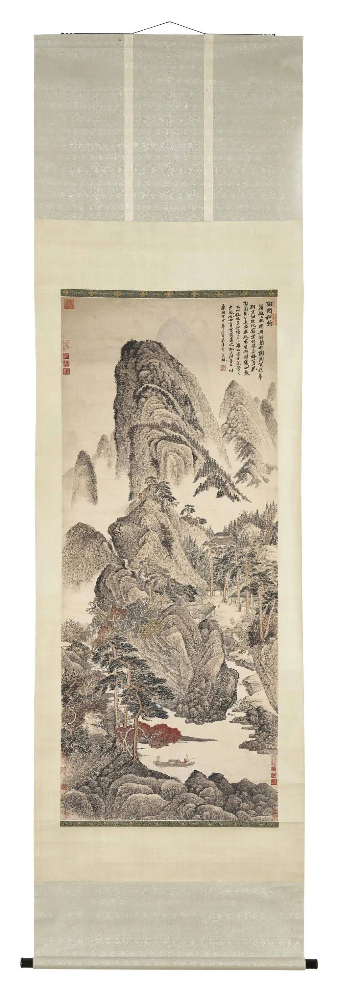 吳歴《陶圃松菊圖》_王季_念予道_国画