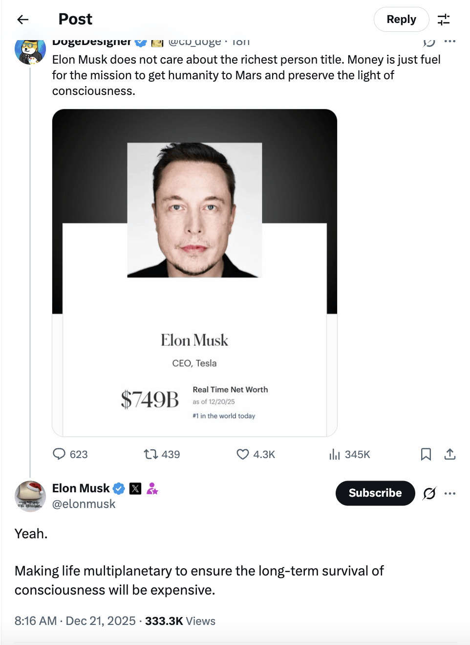 图片[2]-史上首位身家超7000亿美元富豪！马斯克千亿美元薪酬方案获恢复 -华闻时空