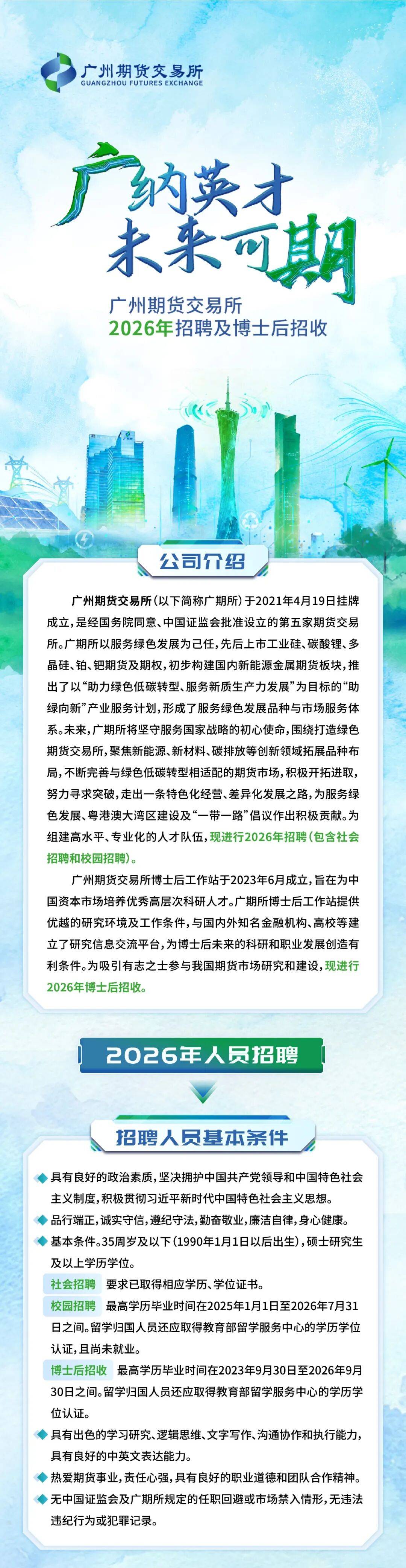 招聘信息| 广州期货交易所2026年招聘及博士后招收启事_搜狐网