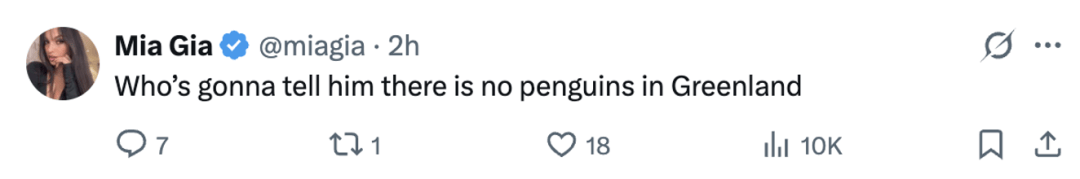 图片[4]-白宫发特朗普在格陵兰岛牵企鹅AI图，网友“惊呆”：企鹅生活在南半球，格陵兰岛没有 -华闻时空