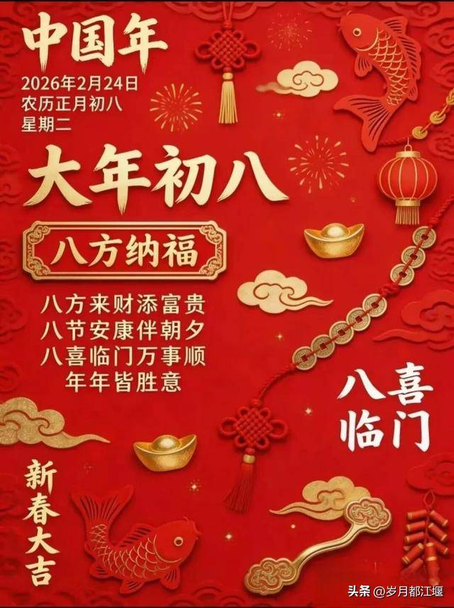 初八祝福美图 八方来财888_禁忌_习俗_敬谷