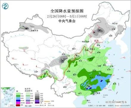 北方多地下雪南方大到暴雨