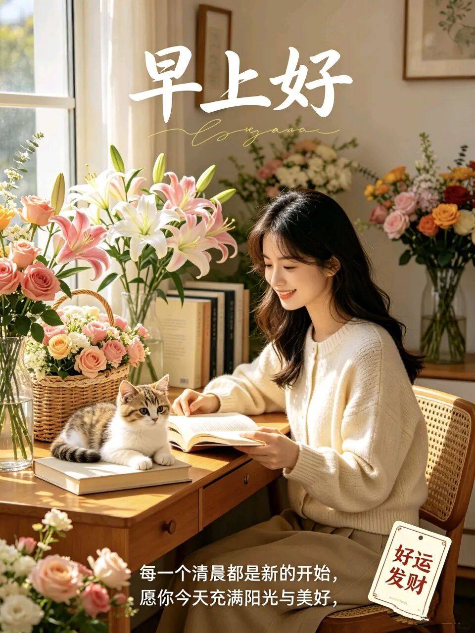 5月1日 周五早上好祝福语ᵕ̈最新版本漂亮早安图片表情包_福气_心态_生活