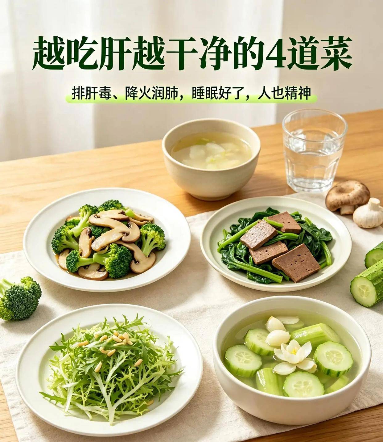 原创            常吃这4道菜有助肝部清洁，排肝毒、降火润肺，睡眠变好，人也更有精神