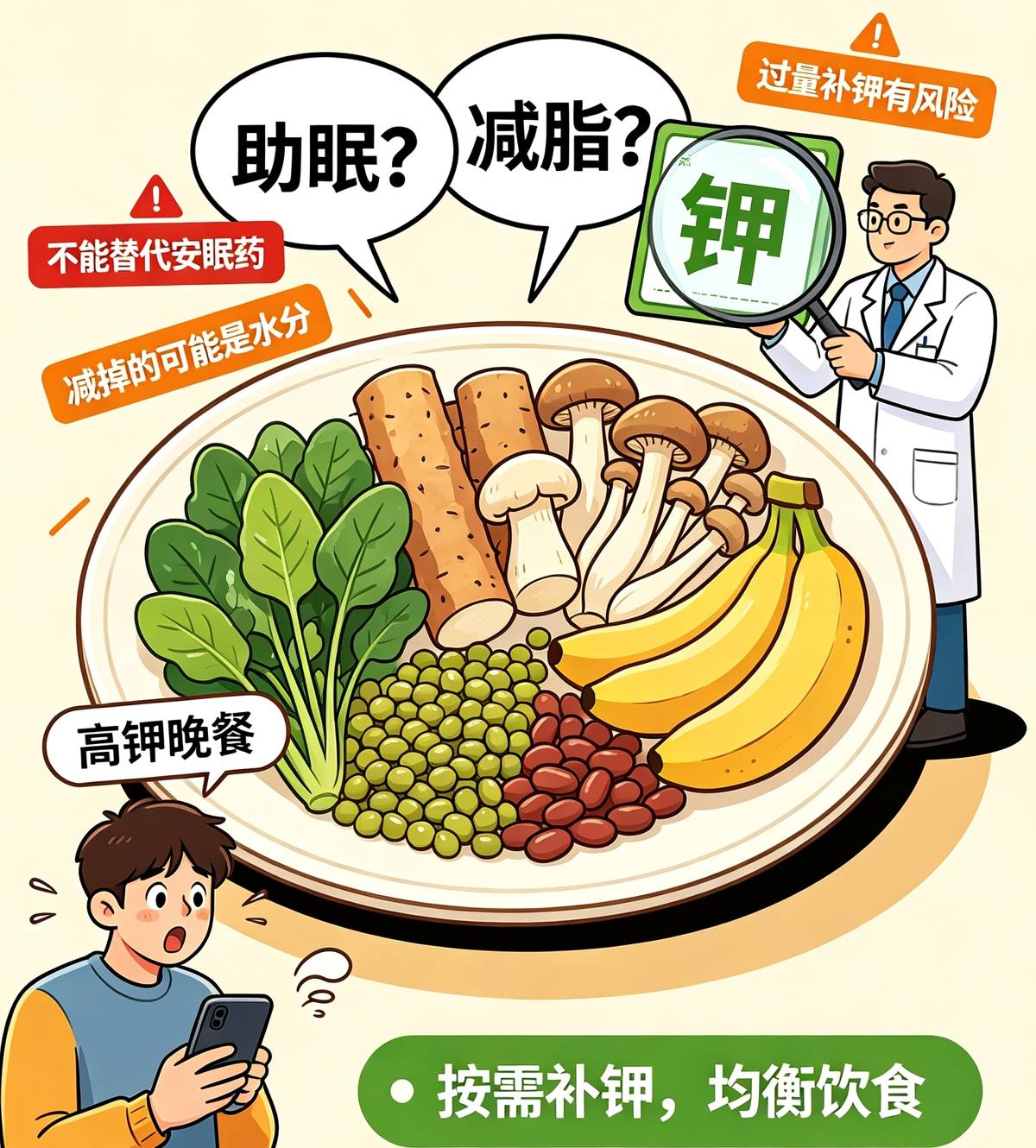 全网爆火的 “高钾晚餐”，既能助眠又能减脂？医生提醒：这类人群盲目补钾或致心脏骤停