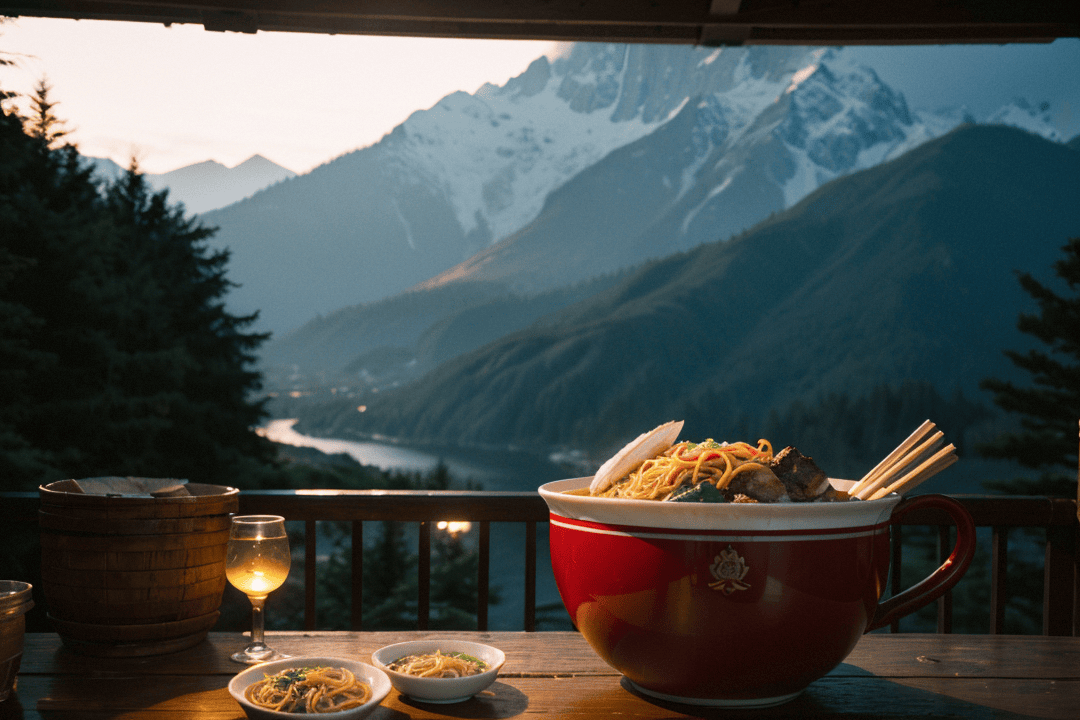 Shizui山羊酱：炸羊肉配酱汁，面条和耐嚼酱的面
